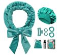 No Heat Overnight Curl Headband, 70" Soft Ribbon Wrap for Long Hair, 9 PCS Hair Curling Rods Set