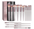 Makeup Brush Set 18 Pcs Professional Foundation Powder Concealers Eyeshadow Blush Synthetic Makeup Brushes with Labeled instruction Black Case Upgraded Version