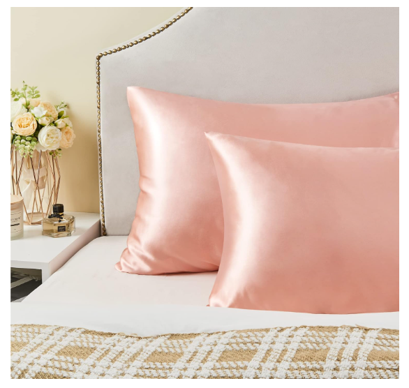 Satin Pillowcase for Hair and Skin, Super Soft and Cooling Similar to Silk Pillow Cases 2 Pack with Envelope Closure, Gift for Women Men(20"x26") Standard Size