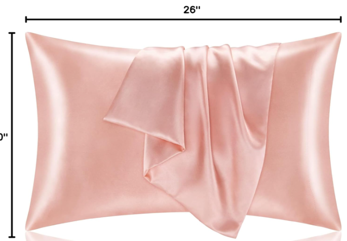 Satin Pillowcase for Hair and Skin, Super Soft and Cooling Similar to Silk Pillow Cases 2 Pack with Envelope Closure, Gift for Women Men(20"x26") Standard Size